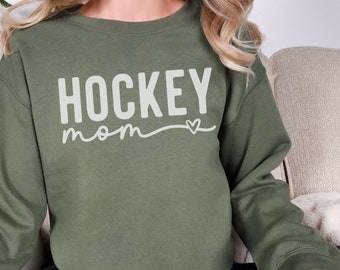 Sweat-shirt Hockey Mom : Ras du cou personnalisé Hockey Mama couleur sable