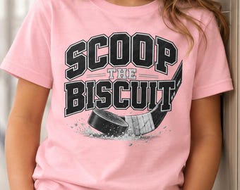 Scoop the Biscuit Youth Hockey Shirt: Funny Hockey Tee for Kids