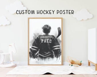 Personalized Hockey Kid Poster: Custom Jersey Art