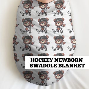 Hockey Baby Swaddle Blanket: Sports Nursery Decor