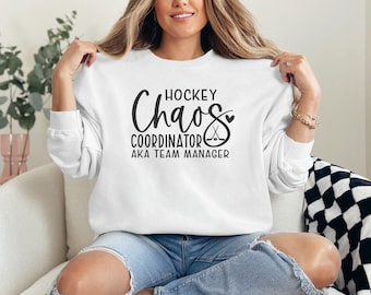 Hockey Chaos Coordinator Sweatshirt: Team Mom Gift