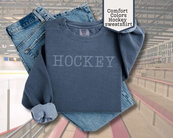 Minimalist Hockey Sweatshirt: Comfort Colors Hockey Mom Apparel