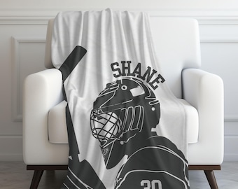 Manta de lã personalizada para goleiro de hóquei: Manta de pelúcia personalizada