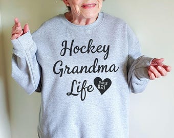 Custom Hockey Grandma Sweatshirt: Personalized Family Gift