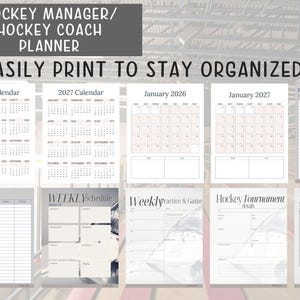 Hockey Manager & Coach Planner: Team Organization, 2026 - 2027 Planner (PDF Download) image 4