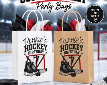 Personalized Hockey Birthday Party Favor Bags - Hockey Gift Bag