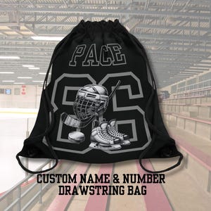 Personalized Hockey Drawstring Bag: Team Sports Backpack