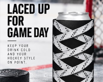 Hockey Skate Laces Can Cooler - Hockey Gift