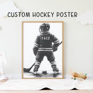 Personalized Hockey Kid Art Print: Custom Jersey Poster