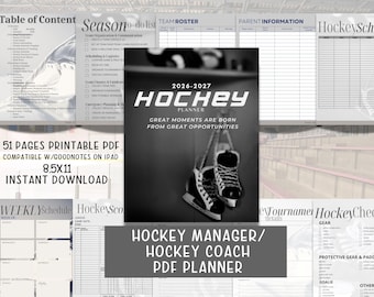 Hockey Manager & Coach Planner: Team Organization, 2026 - 2027 Planner (PDF Download)