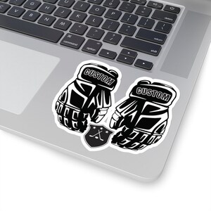 Custom Hockey Glove Sticker: Personalized Name & Team Logo