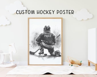 Personalized Hockey Poster: Custom Boy's Room Wall Art