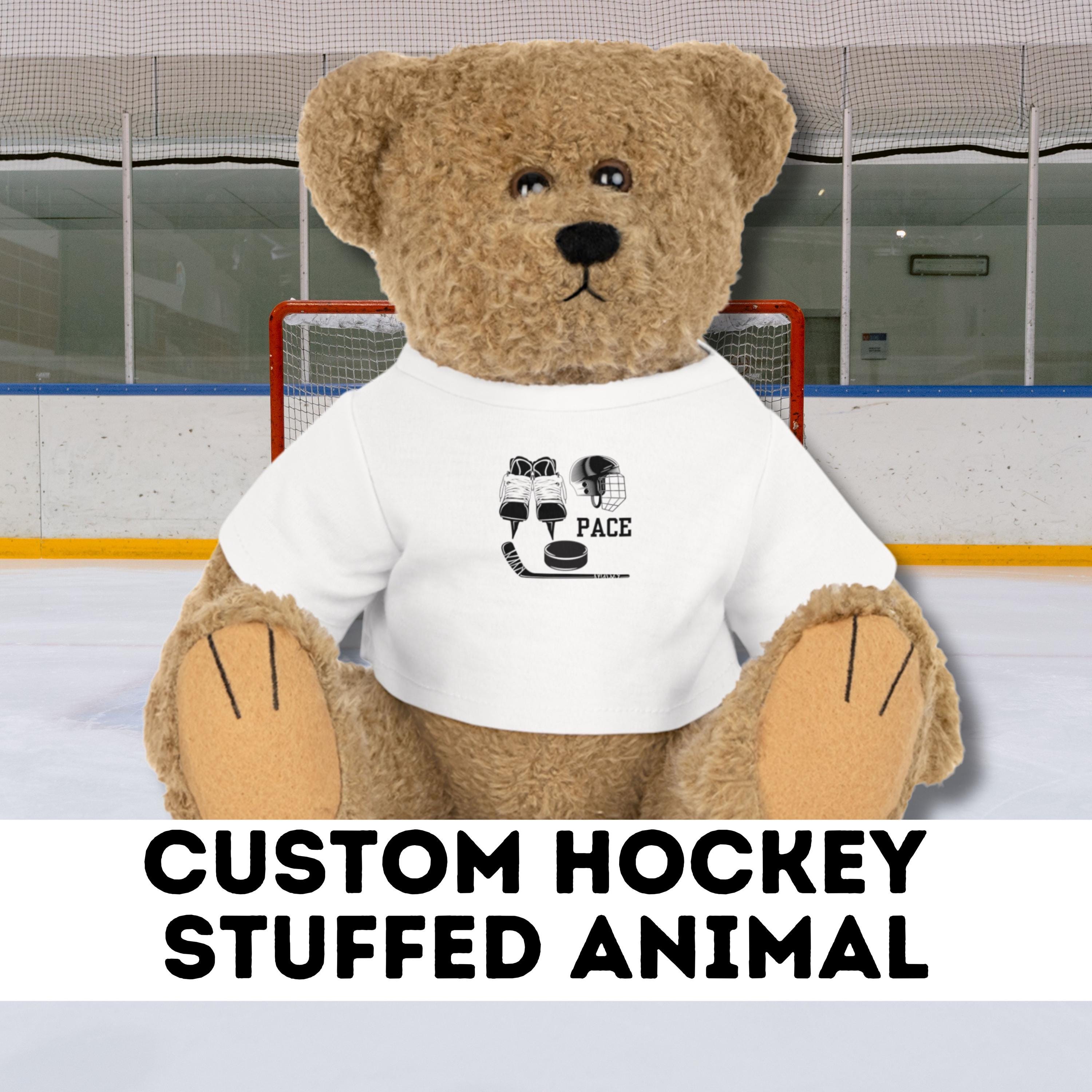Hockey Plush Toy With T shirt Custom Stuffed Animal Sports Fan Gift Hockey Lover Decor Personalized Gift for Kids Kid Home Decor Etsy