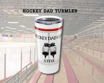 Custom Hockey Dad Tumbler: Personalized Coffee Cup Gift