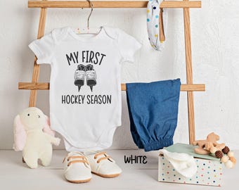 My First Hockey Season Baby Bodysuit: Hockey Newborn Gift