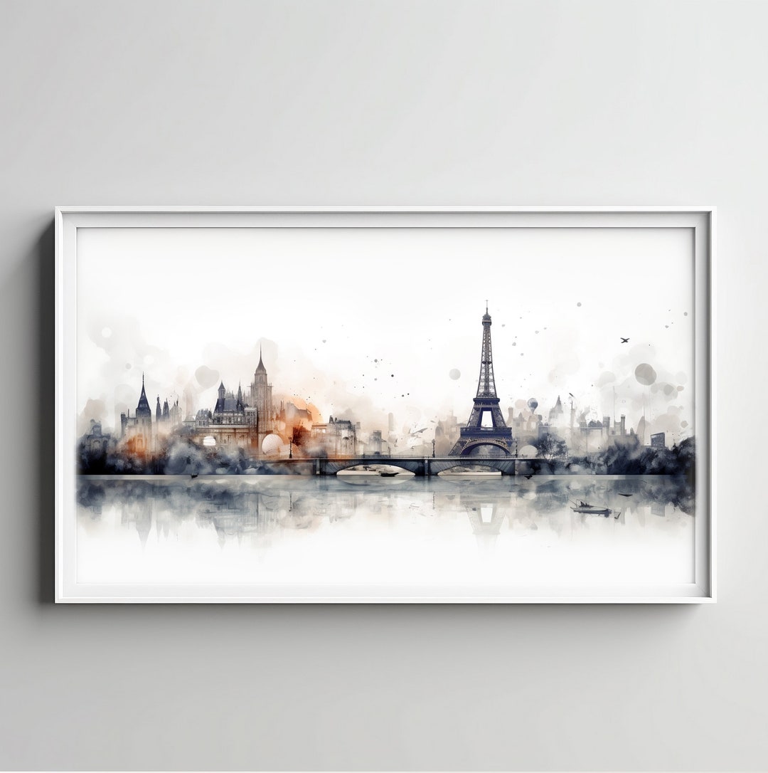 Paris Skyline Wall Art Printable City Skyline Wall Art Etsy