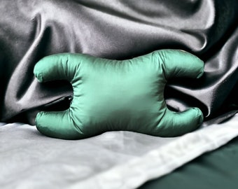 Cuscino antirughe - Federa di lusso a forma di farfalla fatta a mano - Compagno di sonno di bellezza in raso di seta premium