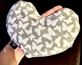 Zen in a Heart : coussin lesté pour les yeux pour le yoga, aromathérapie à la lavande, coton biologique - calmant anti-stress, graine de lin - cadeau détente