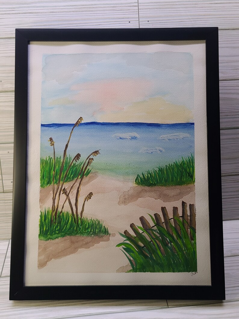 Ocean Color Scenes Framed Ocean View Watercolor Painting (9x12) - Etsy