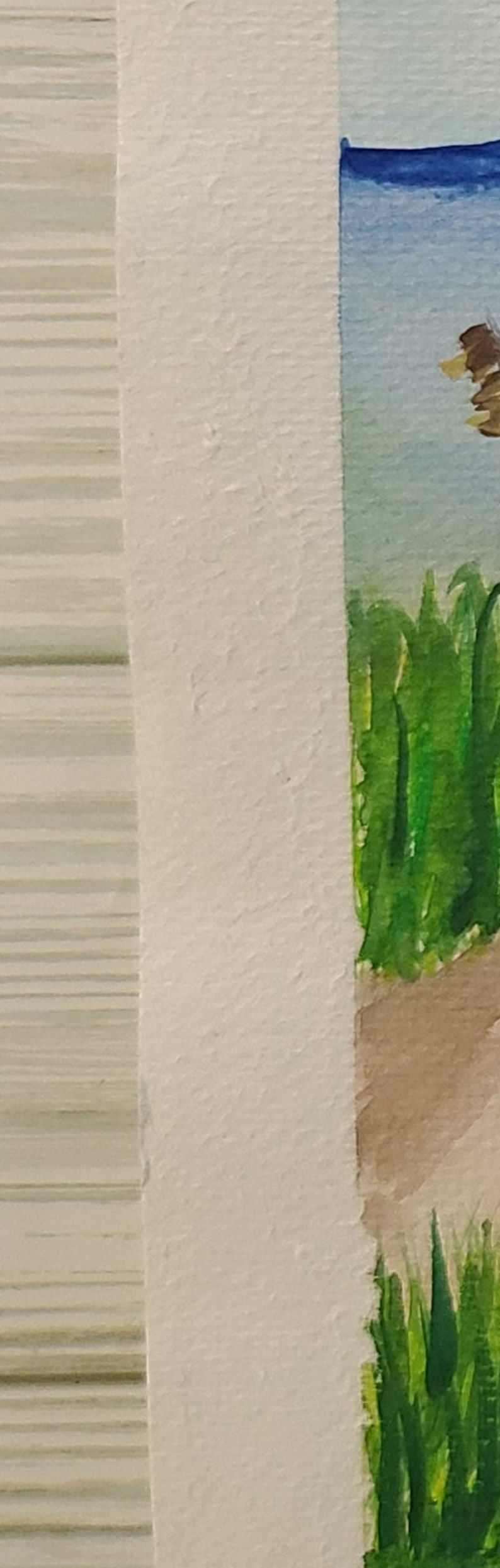 Ocean View Textured Framed Ocean View Watercolor Painting (9x12) - Etsy