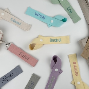 Personalized Name Tag - Name Embroidery Tag - Sports Bag Tag - School Bag Tag - Backpack Tag - Custom Keychain - Lunch bag tag - Wrislet