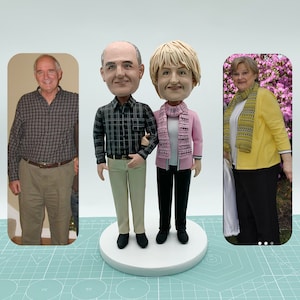 Custom parent bobbleheads,50th anniversary gifts for parents,personalized couple bobbleheads,Valentine&#39;s Day anniversary gifts for couples.