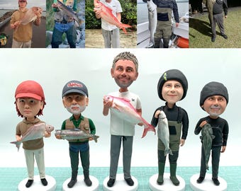Personalised fisherman bobblehead,Custom fishing expert bobbleheads,custom fisherman exclusive souvenirs,fisherman sculptures,fisherman gift