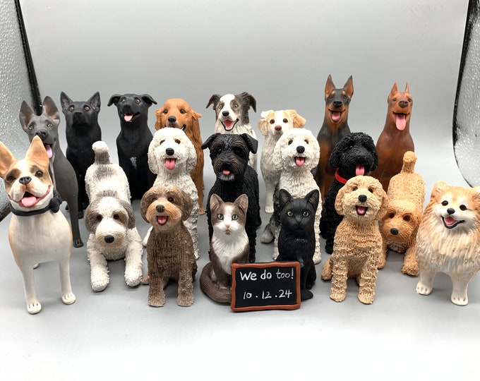 Custom Dog Wedding Cake Topper,Personalised Dog Statue Birthday Gift,Pet Anniversary Gift,Cat Cake Decorations,Pet Memorial,Cat Figurines.