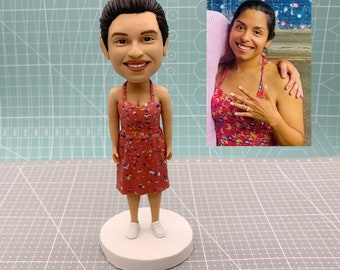 Personalized custom bobblehead doll,birthday gift for wife, best anniversary gift, customize your own personalized moveable doll, girl gift.