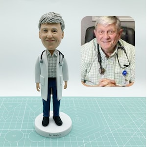 Cabezones de médico personalizados, regalos de cabezones de médico personalizados, graduación de la escuela de medicina, regalos de agradecimiento al médico, regalos divertidos al médico.