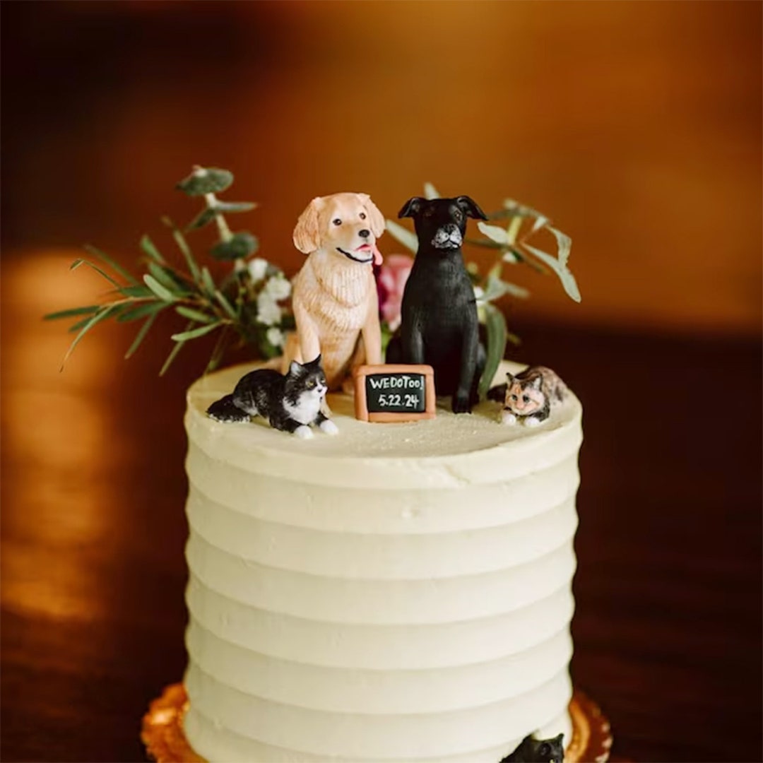 Personalised Custom Dog Wedding Cake Toppers,dog Decorations,dog ...