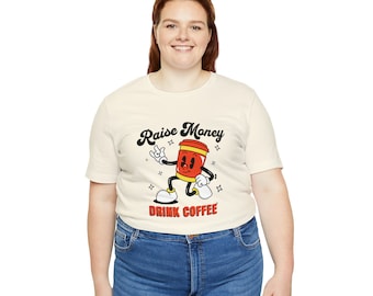 Camisa de café retro, camiseta gráfica retro, camisa de café divertida, camisa amante del café, camisa bebedor de café, camisa sin fines de lucro, sin fines de lucro