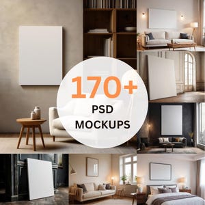 170+ Interior Mockups Bundle, Print & Poster Mockup Templates (PSD, JPG, PNG)