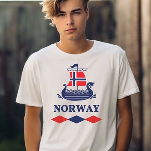 Norway Shirt, Norway Long Boat Shirt, Norwegian Flag Shirt, Viking Shirt, Scandinavian Shirt, Norway Lover Shirt, Norwegian Heritage Shirt