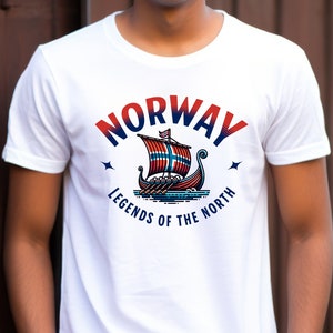Norway Shirt, Norway Long Boat Shirt, Norwegian Flag Shirt, Viking Shirt, Scandinavian Shirt, Norway Lover Shirt, Norwegian Heritage Shirt