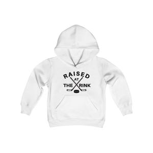 Raised At The Rink, Youth Hockey Hoodie, Kids Hockey Sweatshirt, Hockey Lover Gift, Kids Hockey Shirt, Hockey Gift, Hockey Player Shirt zdjęcie 2