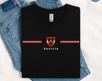 Austria Shirt, Austrian Flag Shirt, Austrian Coat of Arms Shirt, Austria Lover Gift, Austrian Pride Shirt, Austria Gift, Austria Souvenir
