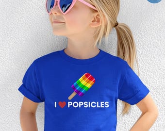 Kids Popsicle Shirt, I Love Popsicles Shirt, Rainbow Popsicle Tee, Summer Kids Shirt, Ice Pop Shirt, Toddler Summer Tee, Popsicle Lover Tee