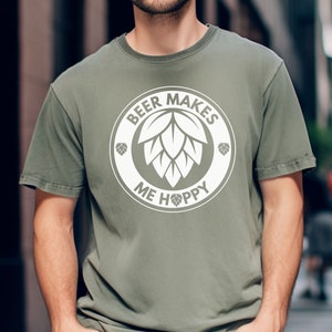Comfort Colors Beer Makes Me Hoppy Shirt, Beer Drinker Shirt, Beer Lover Shirt, Homebrewer Shirt, Brewing Beer Shirt, Father's Day Gift