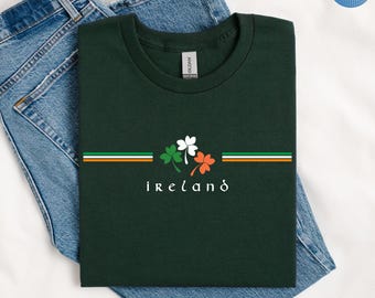 Ireland Shamrock Shirt, Irish Flag Tee, St Patrick’s Day Shirt, Irish Heritage Gift, Cute Ireland T Shirt, Ireland Travel Shirt