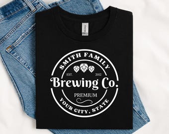 Personalized Brewery Shirt, Custom Drinking Apparel, Beer Enthusiast Gift, Beer Lover Tee