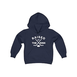 Raised At The Rink, Youth Hockey Hoodie, Kids Hockey Sweatshirt, Hockey Lover Gift, Kids Hockey Shirt, Hockey Gift, Hockey Player Shirt zdjęcie 3