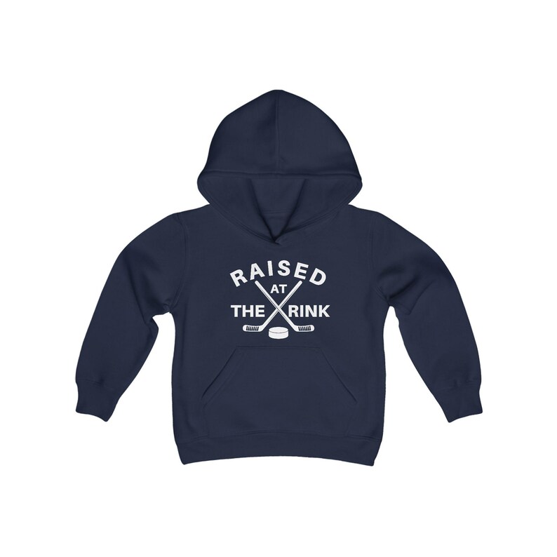Raised At The Rink, Youth Hockey Hoodie, Kids Hockey Sweatshirt, Hockey Lover Gift, Kids Hockey Shirt, Hockey Gift, Hockey Player Shirt zdjęcie 3
