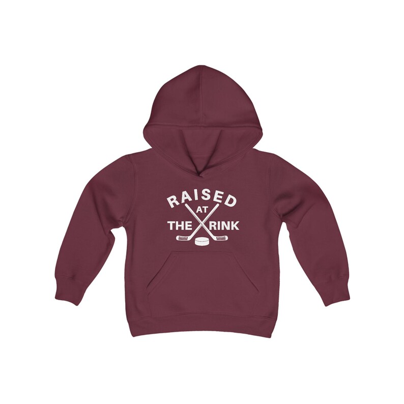Raised At The Rink, Youth Hockey Hoodie, Kids Hockey Sweatshirt, Hockey Lover Gift, Kids Hockey Shirt, Hockey Gift, Hockey Player Shirt zdjęcie 7