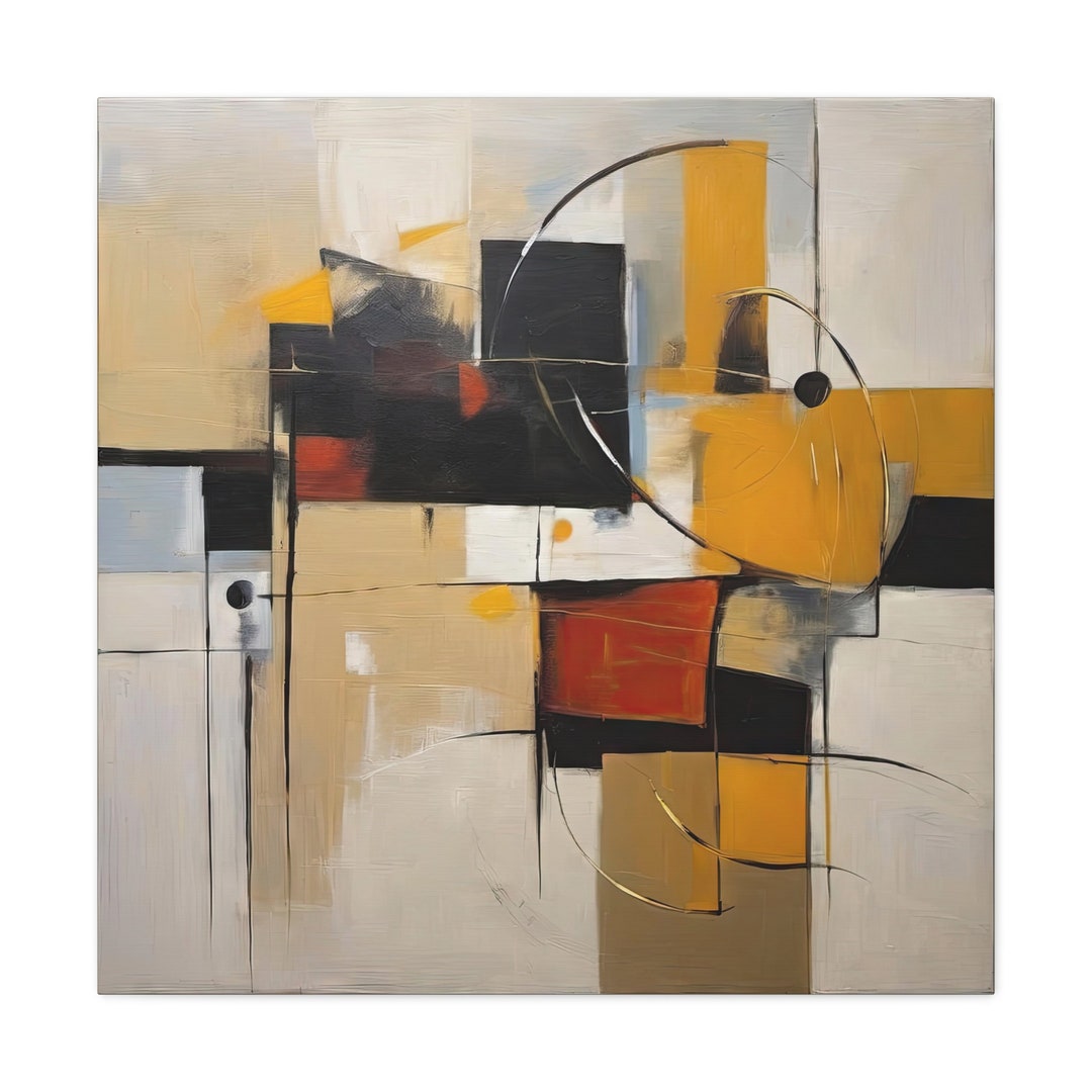 Days End | Abstract Wall Art | Modern Abstract Art Piece | Yellow Red ...