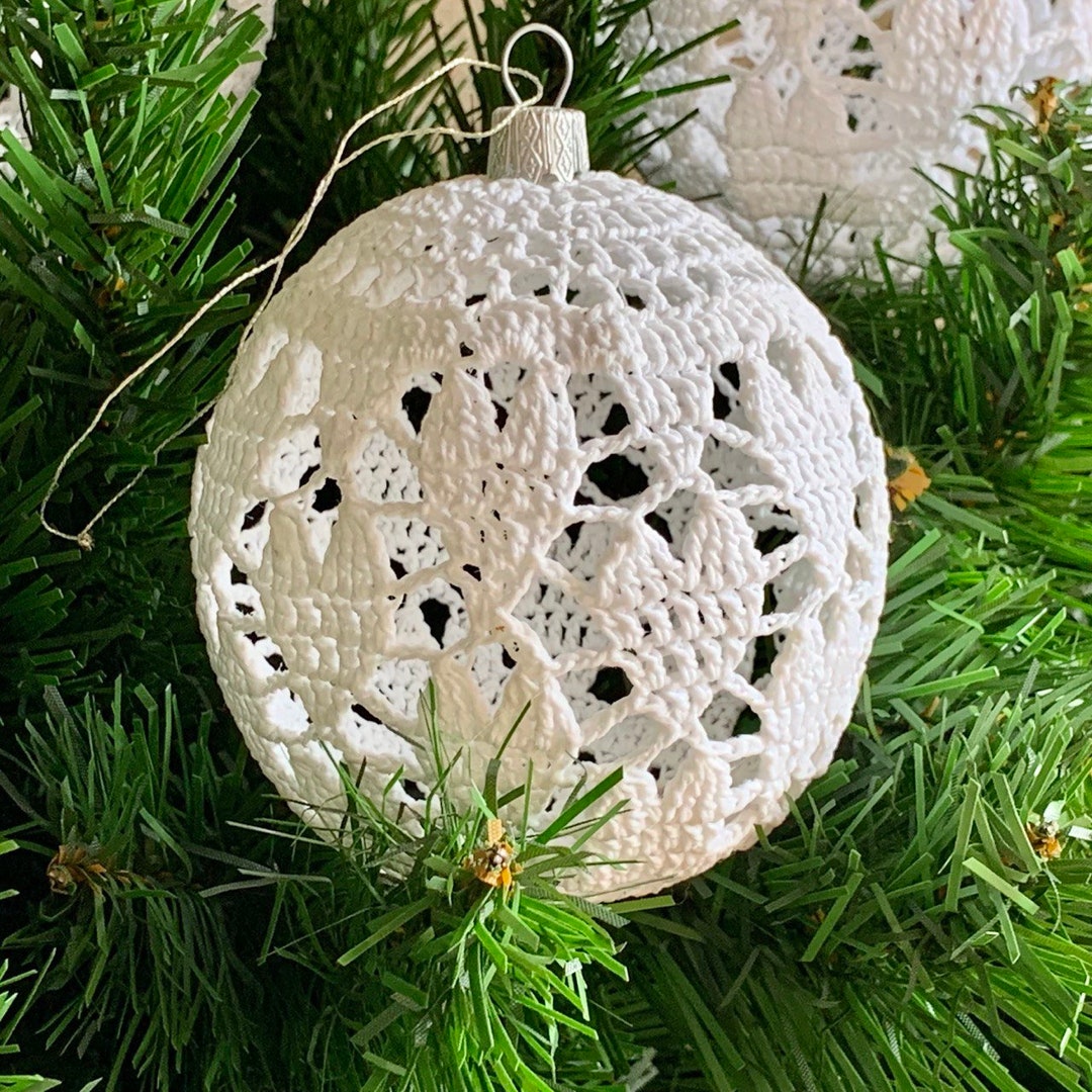 Lace Balls White Balls Christmas Tree Ornaments Christmas Etsy UK