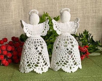 Handcrafted Christmas Angel, Holiday Decor, Christmas Gift, Angel For Christening, Home Decor, Handmade Crochet Angel, Mini Tree Ornaments