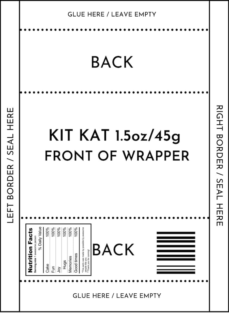 KIT KAT TEMPLATE Etsy