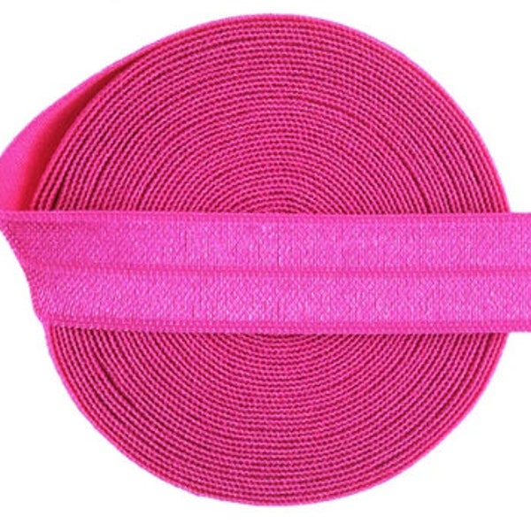 1,40 EUR/m - Pink - 2 Meter, Elastisches Einfassband, 16 mm, Falzgummi, Festival-Armband, Freundschaftsbänder, Haargummi (FB13)