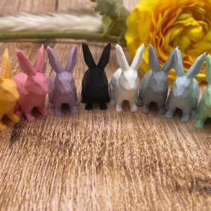 Osterhasen Dekoration Ostern Frühling süß Hasenfigur Hase Häschen Easter Bunny, Tischdeko, Pastellfarben, geometrisch low poly, 6 cm